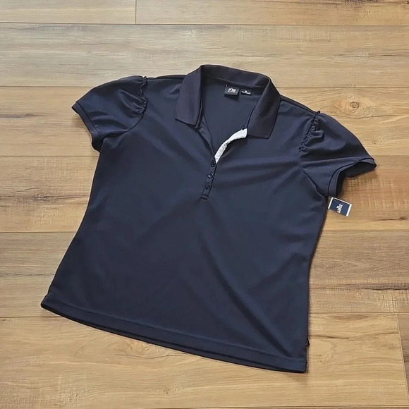 Navy Blue Women's Golf Tennis Polo Shirt ruffled sleeves - Picture 7 of 8